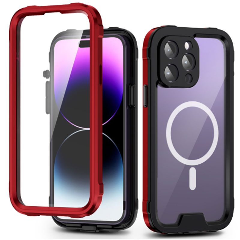 360°Full Protection PhoneCase Aluminum Alloy+LiquidSilicone+Tempered Glass